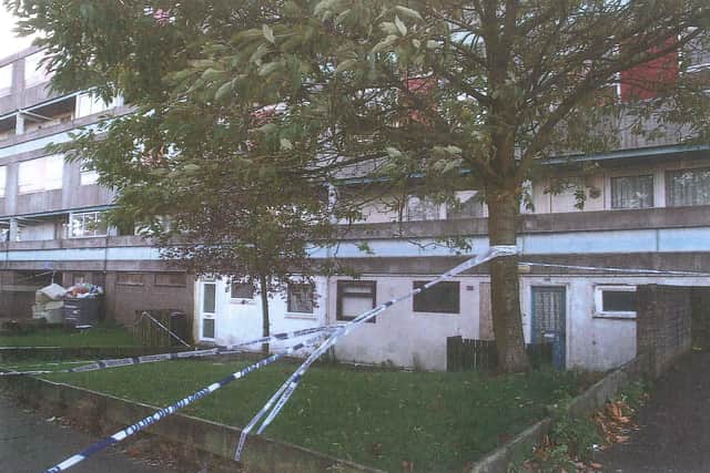 Exterior of flat in Forres Drive, Glenrothes where Toby Siddique was murdered (Pic: Crown Office)