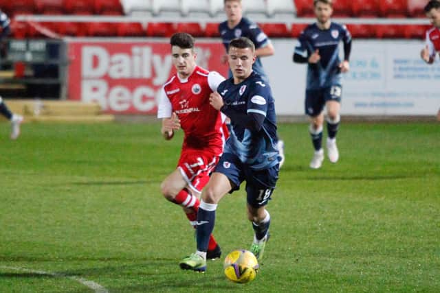 Dylan Tait on the ball during the win over Stirling Albion (Pic: Scott Louden)