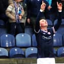 Raith Rovers striker Kyle Connell celebrating scoring from the penalty spot against Partick Thistle (Pic: Fife Photo Agency)