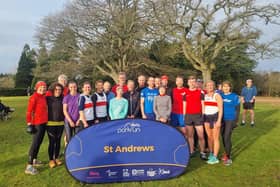 Kirkcaldy Wizards and Fife AC members at St Andrews Parkrun