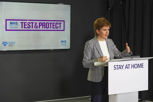 Nicola Sturgeon,. First Minister, launches Test & Trace