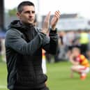 Partick Thistle manager Kris Doolan applauds the fans during Premiership play-off final second leg match at Ross County (Pic by Ross Parker/SNS Group)