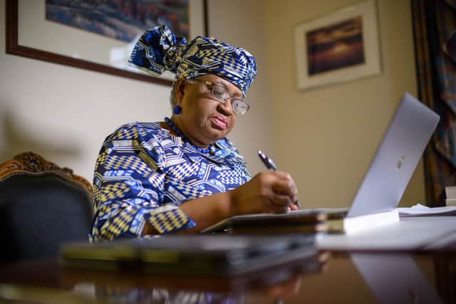 Nigeria's Ngozi Okonjo-Iweala  will gie the 2022 Adam Smith lecture (Photo by ERIC BARADAT/AFP via Getty Images)