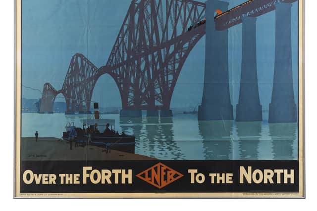 The vintage poster of the Forth Bridge, by Henry George Gawthorn, sold for £12,600.  Pic: Lyon & Turnbull