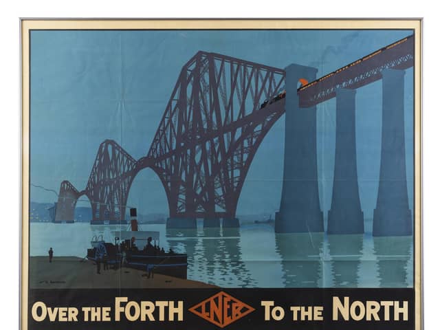 The vintage poster of the Forth Bridge, by Henry George Gawthorn, sold for £12,600.  Pic: Lyon & Turnbull