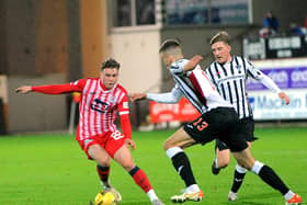 Ethan Ross in action for Raith against Dunfermline earlier this season. (Pic: Fife Photo Agency)