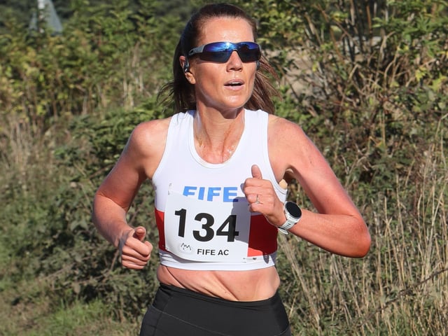 Leanne Reid at 2026’s Fife Athletic Club Giffordtown 5K near Ladybank on Sunday (Photo: Pete Bracegirdle)