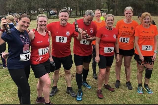 Kirkcaldy Wizards runners at the Badass Trail Race: The Sequel at Balbirnie Park in Markinch