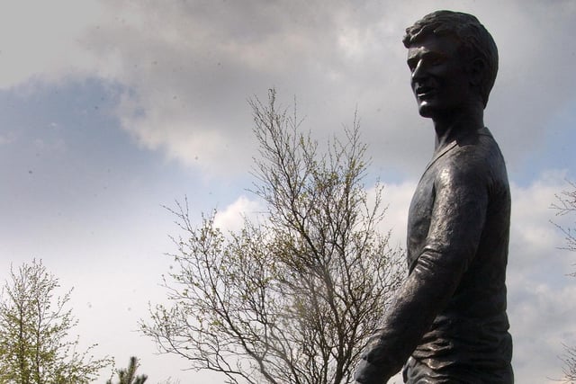 A statue of Rangers and Scotland footballer Jim Baxter was unveiled in his home town of Hill o' Beath in Fife by Gordon Brown and Jim's family. T