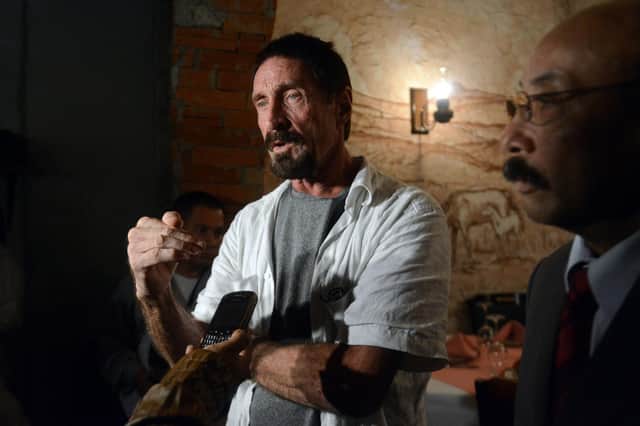John McAfee died in June in mysterious circumstances (Pic: Getty Images)