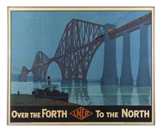 The vintage poster of the Forth Bridge, by Henry George Gawthorn, is expected to sell for between £6000 and £8000.  Pic: Lyon & Turnbull