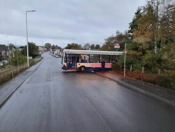 The bus became stuck and had to be recovered. Picture: Fife Jammer Locations