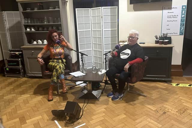 Nicola Meighan &amp; Val McDermid in Kirkcaldy Galleries (Pic: John Murray)