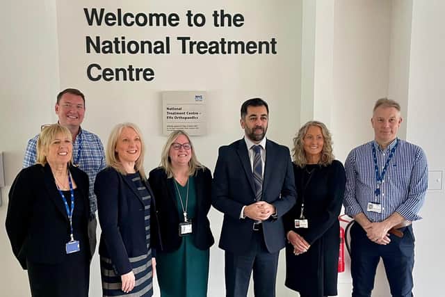 First Minister Humza Yousaf visited the National Treatment Centre at Victoria Hospital in Kirkcaldy.  (Pic: NHS Fife)