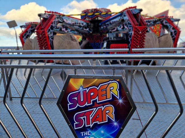 One of the thrilling rides takes shape