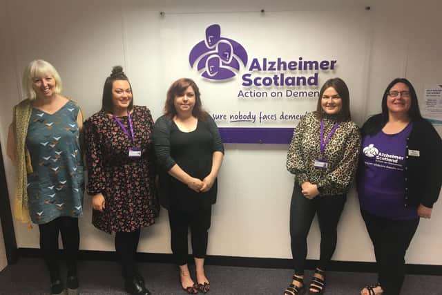 Alzheimer Scotland Fife Dementia Resource Centre staff (from left to right), Janine Adair, Natalie Higgins, Caroline Mitchell-Wemyss, Chloe Fleming, and Shirley Richardson.