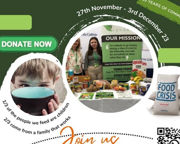 The poster launching the 10th anniversary appeal from Kirkcaldy Foodbank (Pic: Submitted)