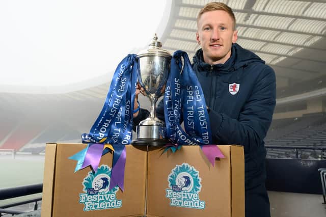 Raith Rovers' Liam Dick with SPFL Trust Trophy (Pic Craig Watson)