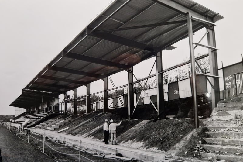 Generations of Rovers' fans will recognise the old sheds - this was shortly before they were torn down