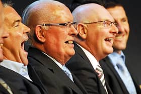 Frank Connor sitting between Peter Hetherston and John McGlyn at Raith Rovers Hall of Fame (Pic: Neil Doig/Fife Free Press)