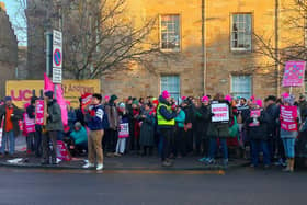 Members of the UCU on the picket line in St Andrews.