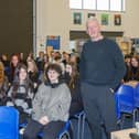 Pupils at Auchmuty High heard from sculptor David Mach about his work (pic: Fife Council)