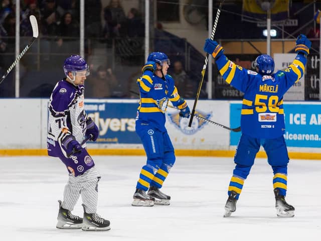 Fife Flyers celebrated victory in the last meeting with Glasgow Clan (Pic: Derek Young)