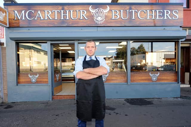 Kevin McArthur has opened his new butcher's shop in Templehall. Pic: Fife Photo Agency.