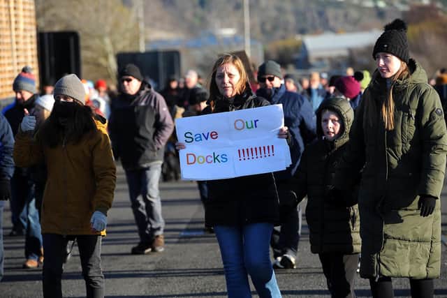 Save Burntisland Harbour march in 2021 (Pic:  Fife Photo Agency)