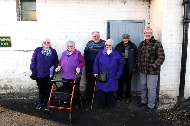 Members of Kirkcaldy Men’s Shed from left to right, Janet Black, Glenda Smith,  Blake Smith,  Margaret Smith, Bill Dewar, and Brian Wilson. Pic: Fife Photo Agency.