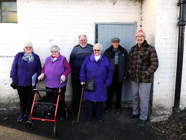 Members of Kirkcaldy Men’s Shed from left to right, Janet Black, Glenda Smith,  Blake Smith,  Margaret Smith, Bill Dewar, and Brian Wilson. Pic: Fife Photo Agency.