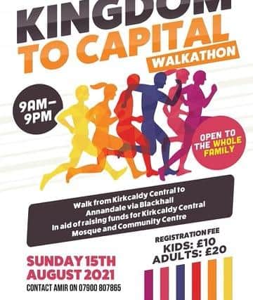 Participants will walk 30 miles to Edinburgh from Kirkcaldy to raise funds for the mosque.