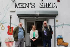 Jenny Gilruth with Andy (left) and Mike (right) at Glenrothes Men's Shed (Pic: Submitted)