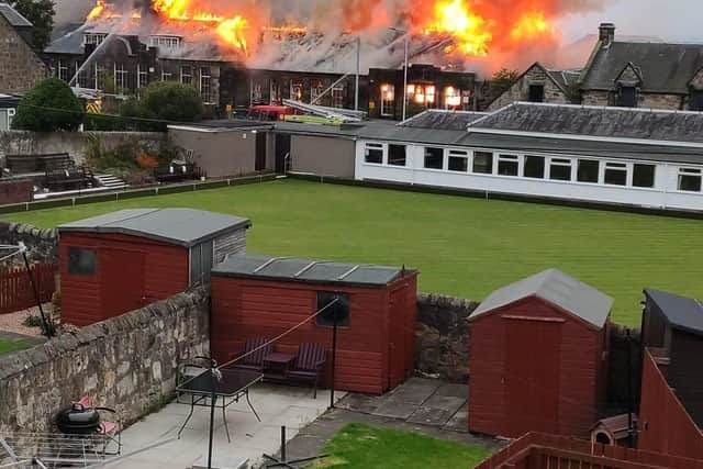 The fire at the former Viewforth High School building last year. Pic: Ian Graham.