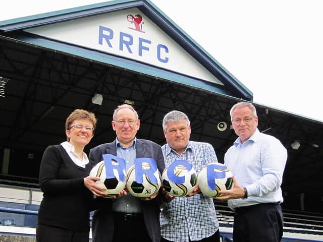 The launch of the Raith Rovers Community Foundation. Some of the Working Group members: Cllr Judy Hamilton, Robert Main, Jim Hunter and RRFC Director Tom Phillips