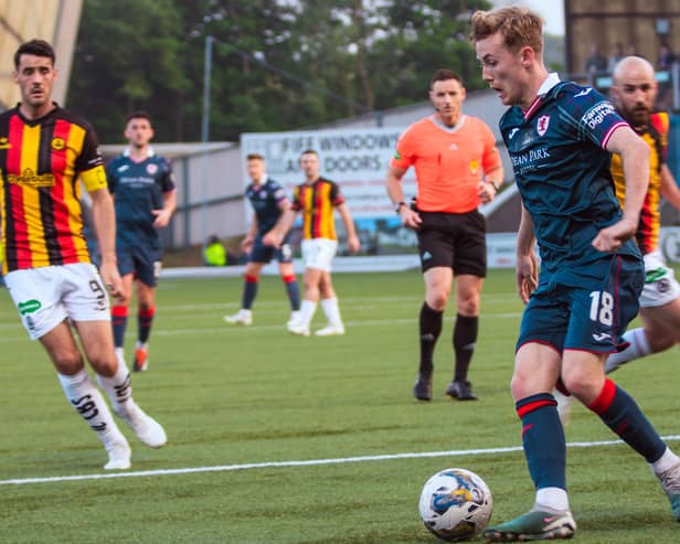 Kyle Turner in action against former club Partick Thistle (Pic by Lindsey Dalziel Photography Ltd)