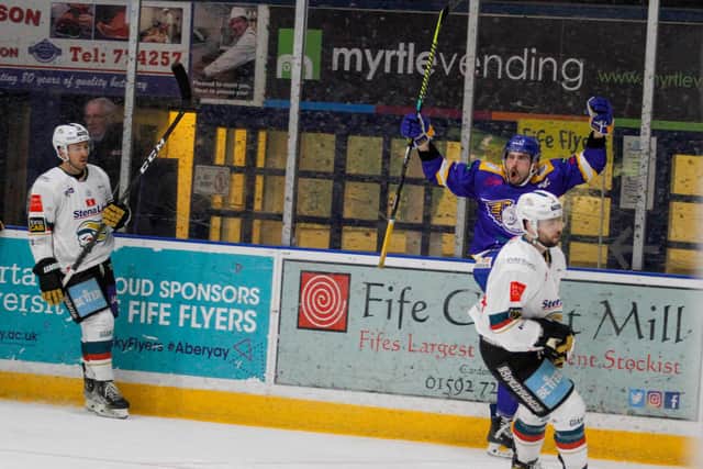 Kyle Thacker marked his home debut for Fife Flyers with a goal (Pic: Jillian McFarlane)