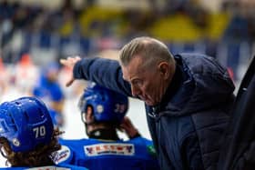 Tom Coolen on the bench as Fife Flyers - and he will be back next season (Pic: Derek Young)