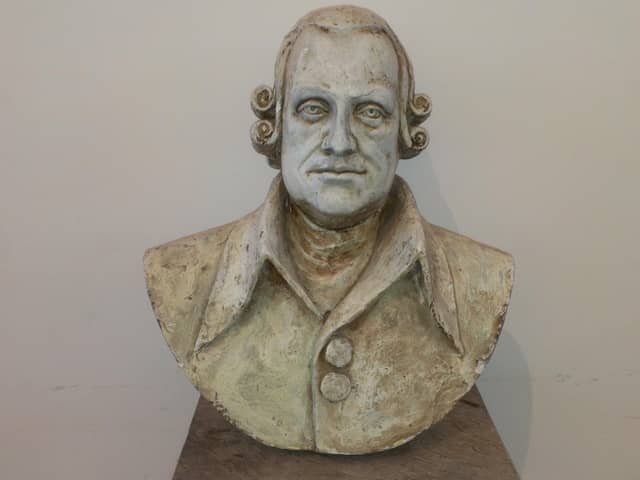 Adam Smith bust which sits in the Kirkcaldy theatre named after him