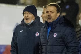 Raith Rovers manager John McGlynn and assistant Paul Smith  (Photo by Ross MacDonald / SNS Group)
