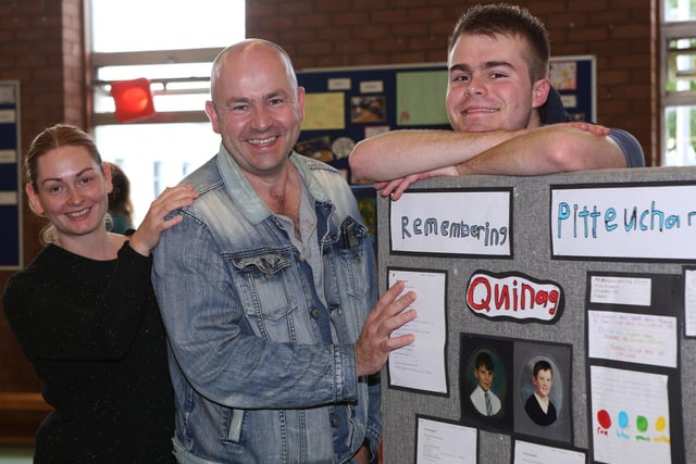 Teachers and pupils who went to Pitteuchar West Primary School staged a reunion in 2007.
Two generations are pictured - Claire Reddie (nee Cartwright) attended 1985-92,  Richard Cartwright from 1977, and son Zak (21)
