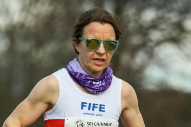 Alison McGill in action at the Sri Chinmoy 100k Anglo Celtic Plate (Photo: Gordon Donnachie)