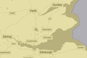 A yellow weather warning for snow and ice is in place across Fife and most of Scotland from midnight to 11.59pm on Tuesday, January 16, 2024.  (Pic: Met Office)