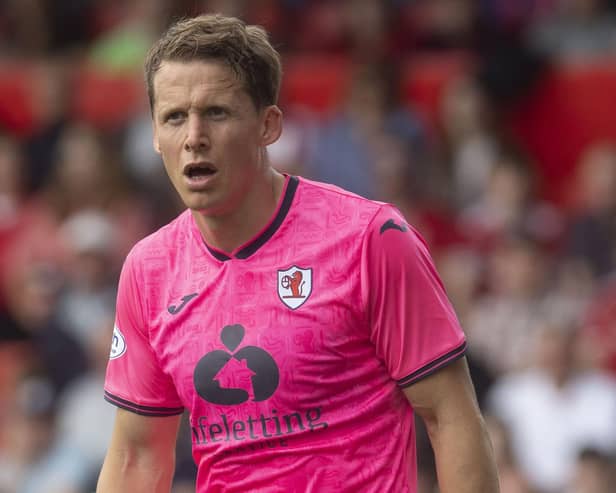 Christophe Berra in what would be his last game during a 20-year professional football career - for Raith Rovers against Aberdeen at Pittodrie on Sunday in the Premier Sports League Cup (picture by Craig Foy / SNS Group)