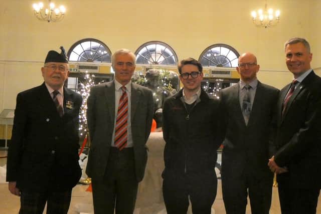 from left: George Givens, SSAFA Fife Branch Chairman; Robert Balfour, Lord-Lieutenant of Fife; Tom Antram, communications consultant at Fife Ethylene Plant; Richard Barclay, process team leader at FEP and Allan Steele, SSAFA corporate and special events officer.