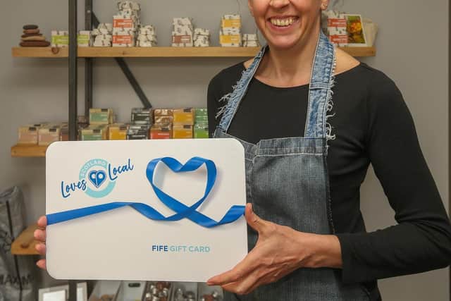 One of the businesses which has signed up to receive the Fife Gift Card as payment is Superfly Soap. Pictured is  owner Lisa McWatt.