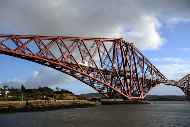Trains across the Forth Bridge were halted following the incident. Picture: Michael Gillen