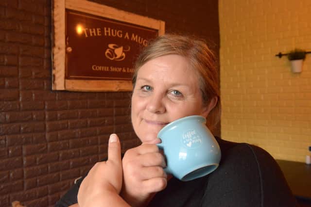 Owner Laura Davidson at The Hug A Mug Coffee Shop and Eatery (Pic: George McLuskie)