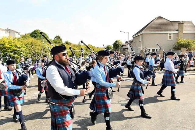The gala parade was led by the pipe band