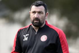 John Martin was gutted with his team's poor first half display at Sauchie Juniors (Pic by Alan Murray)
